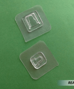 Gancho adhesivo doble transparente