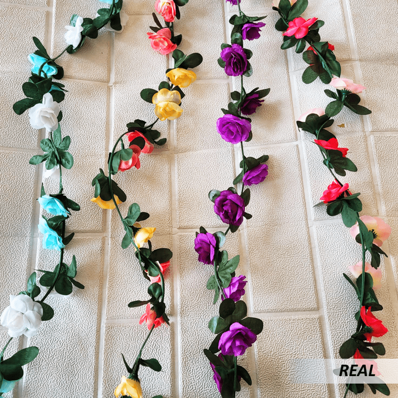 Guirnalda de flores artificiales