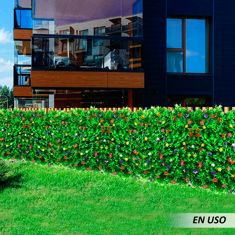 Césped decorativo artificial con flores - Imagen 5