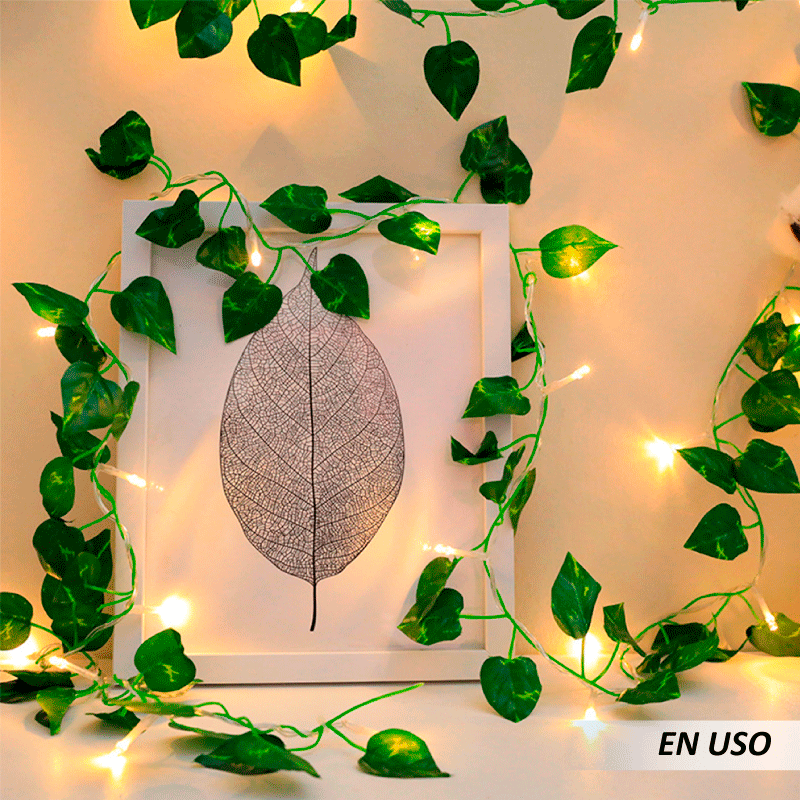 Guirnalda de hojas artificiales con luz led - Imagen 5