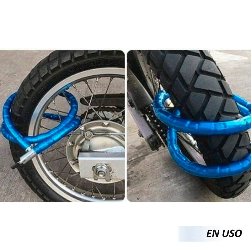 Cadena candado pitón para motos color rojo - Imagen 5