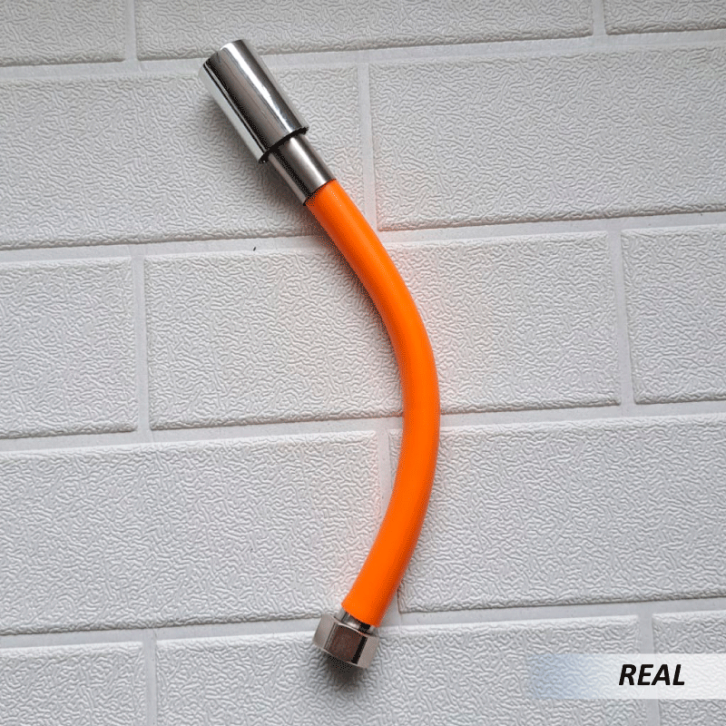 Llave de grifo flexible anaranjada