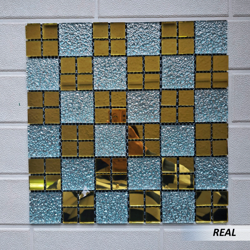 Mosaico dorado adhesivo