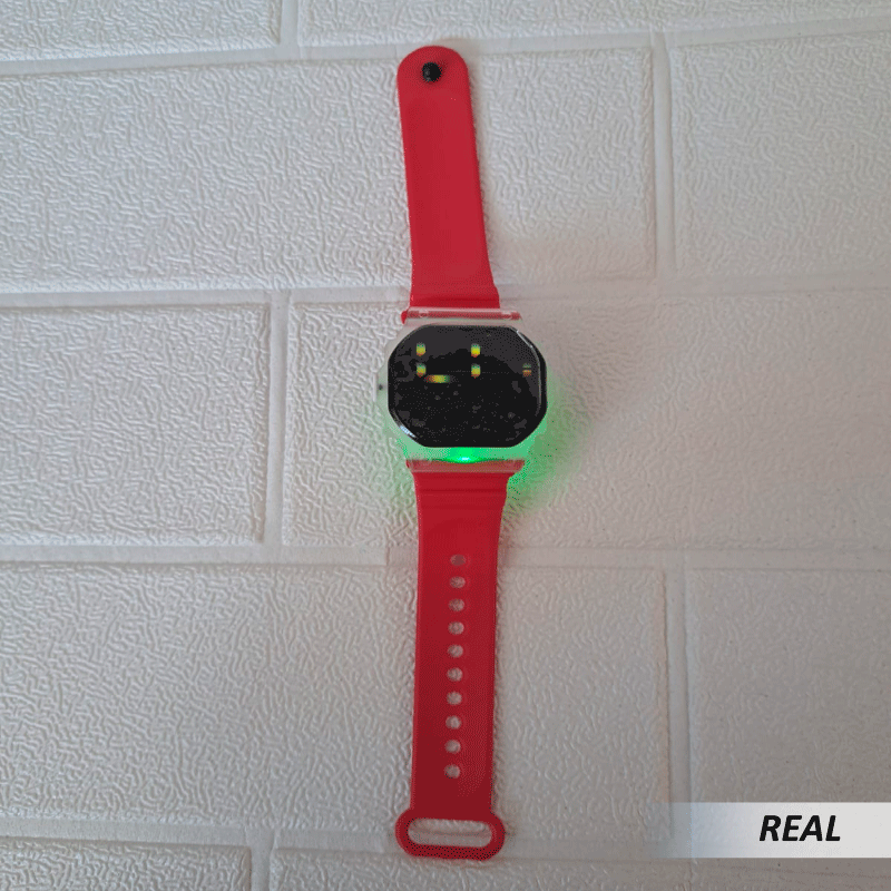 Reloj electrónico led con correa de arcoíris